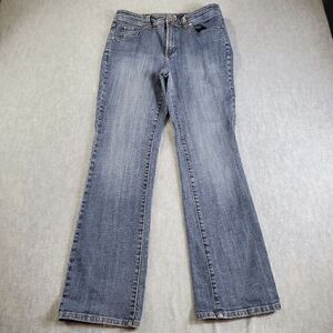 Chicos Platinum Jeans Womens 0.5 Reg Blue Ankle Bootcut Denim